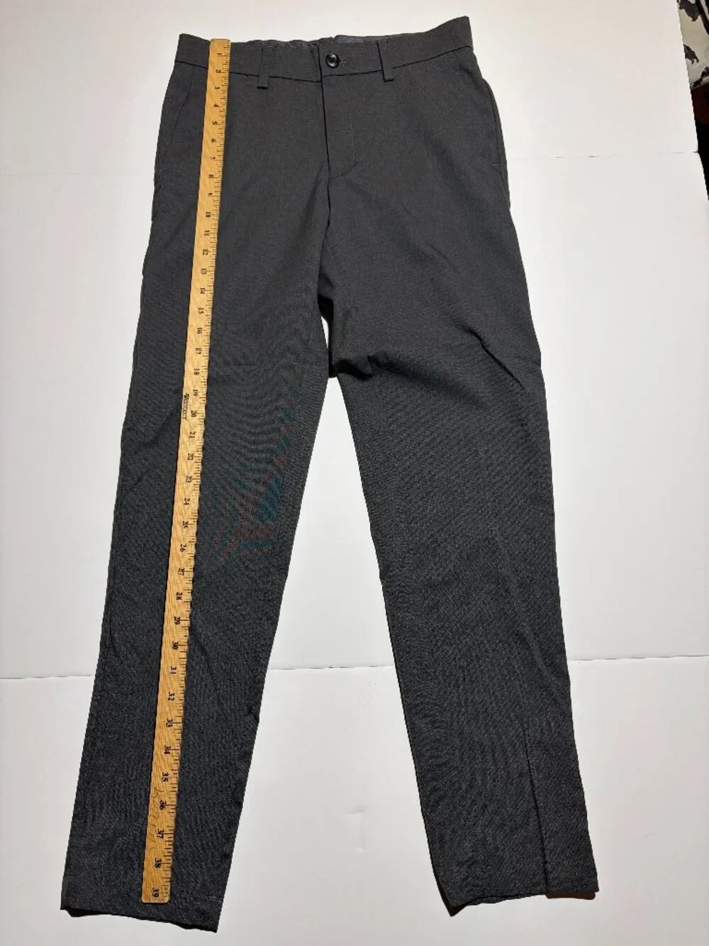 Tailored straight-leg gray dress pants by Hagger.